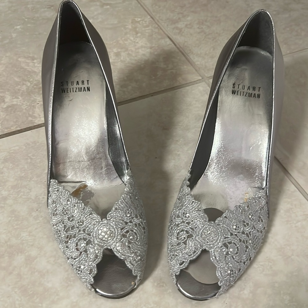 Stuart Weitzman gorgeous silver heels
